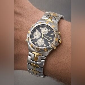 Vintage Seiko 7T32-6M49 Chronograph Alarm Wrist Watch